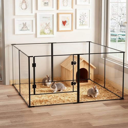 Clear acrylic dog playpen - acrylic,